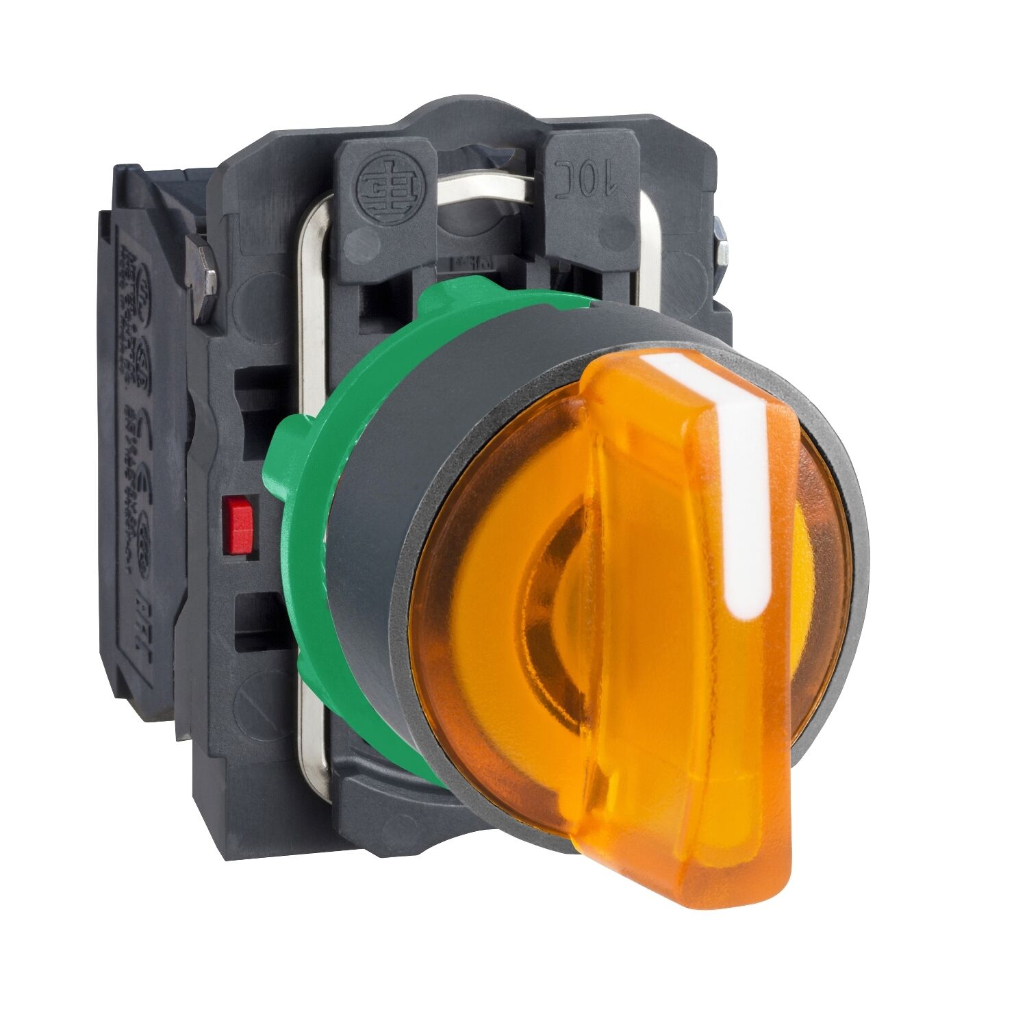Schneider Electric XB5AK135B5 Turuncu Işıklı Mandal Buton Ø22 3 Konumlu Sabit 1Na+1Nk 24V