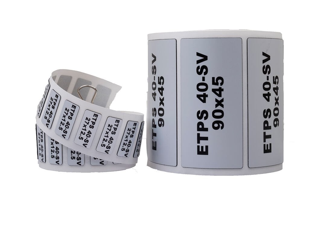 Klemsan 808065-ETPS 40- SV 27X15 Yapışkanlı Pano Yüzey Etiketi (Gümüş) (150 Adet Paket Fiyatıdır)