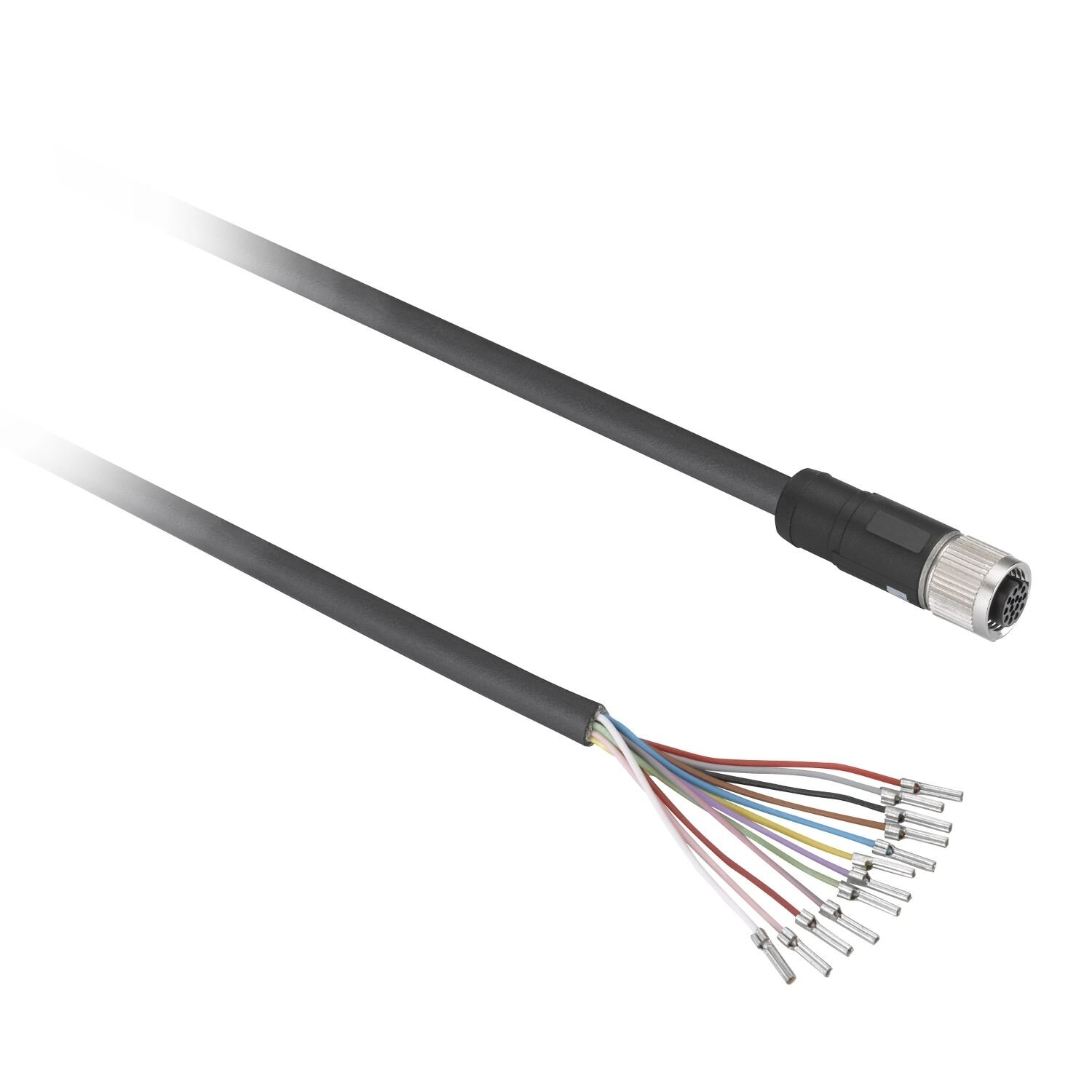 Telemecanique Sensors XZCPB44P14L5 Hazır Kablolu Konnektörler Xz - Düz Dişi - M12 - 12 Pim - Kablo Pur 5M
