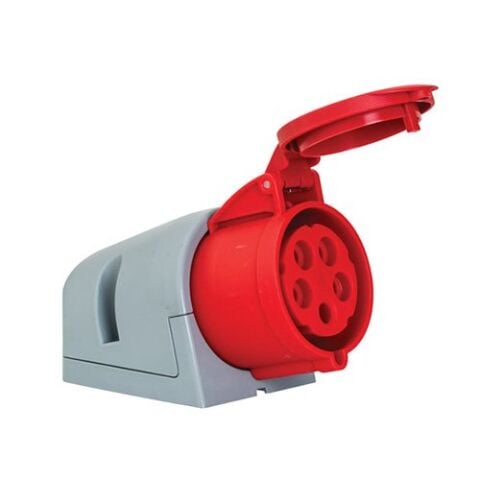 Mete Enerji 406616V- 5X32A Eğik Duvar Priz IP 44 Vida Bağlantılı