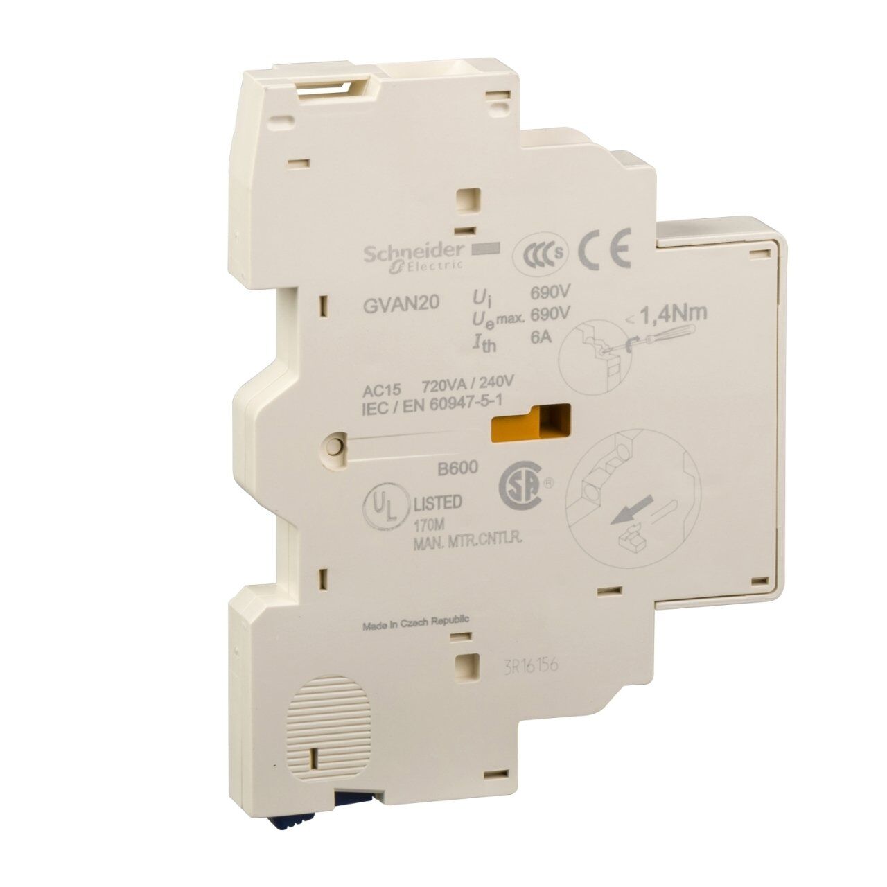 Schneider Electric GVAN20 TeSys GV3 Yardımcı Kontak Bloğu Yandan 2NA