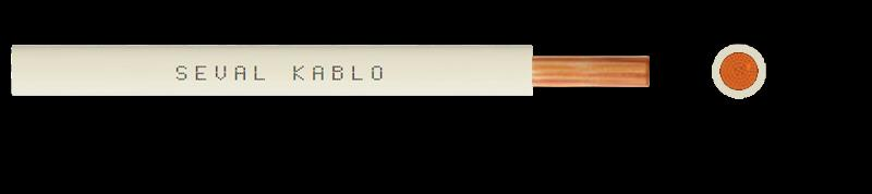 Seval Kablo H05V-K (300/500 V) 0,50mm² NYAF Kablo Beyaz