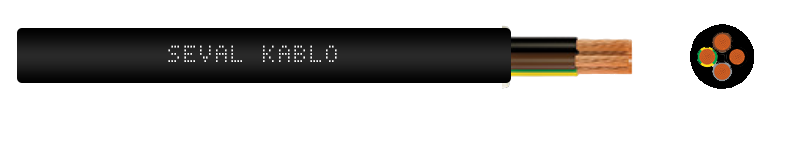 Seval Kablo H05VV-F (300/500 V) 4x0,75mm² TTR Kablo Siyah