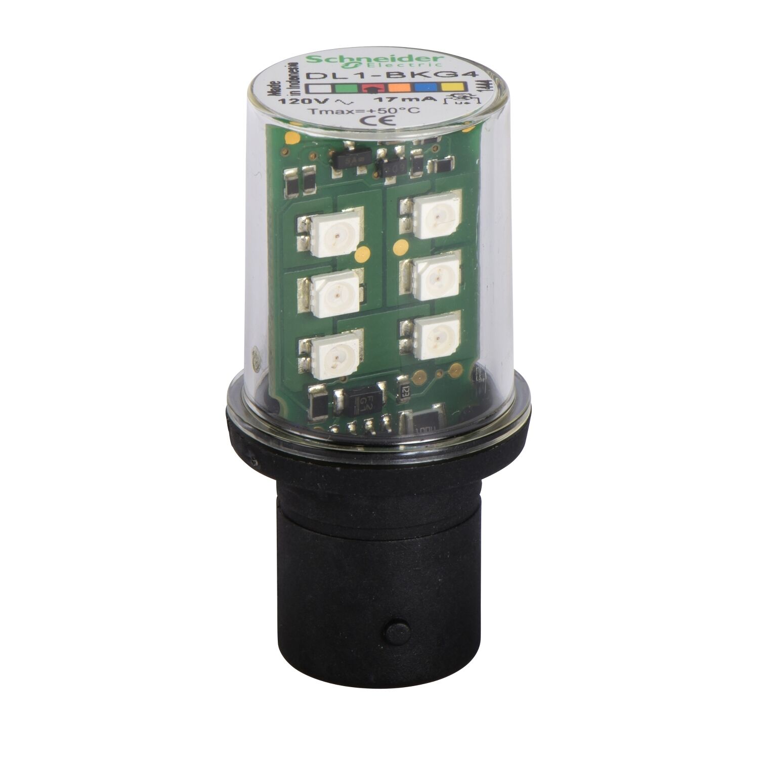 Schneider Electric DL1BKG4 Yanıp Sönen LED, 120 Vac Kırmızı