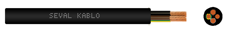 Seval Kablo H05VV-F (300/500 V) 4x4mm² TTR Kablo Siyah