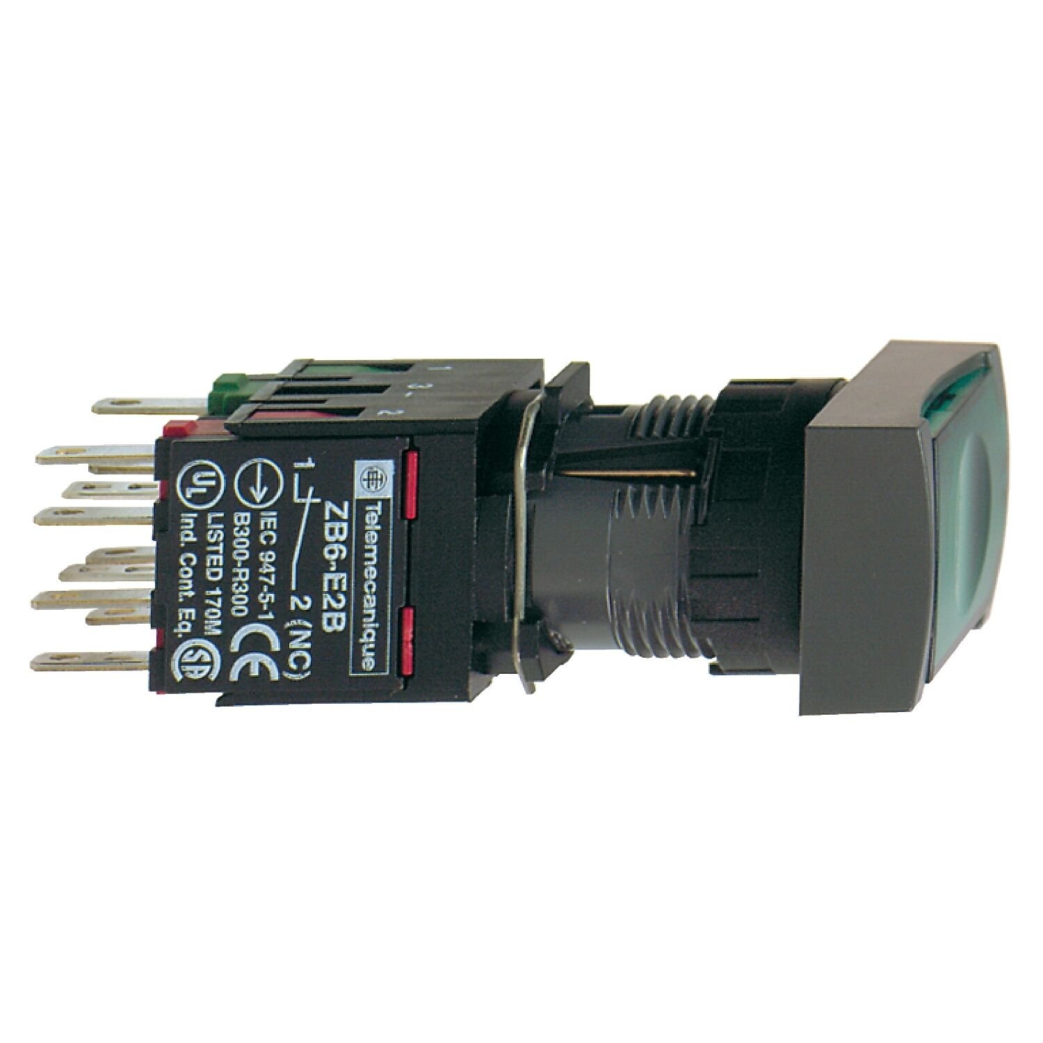 Schneider Electric XB6DF3B1B Yeşil Dikdörtgen Buton Ø16 Mandallama 1Na 12...24V