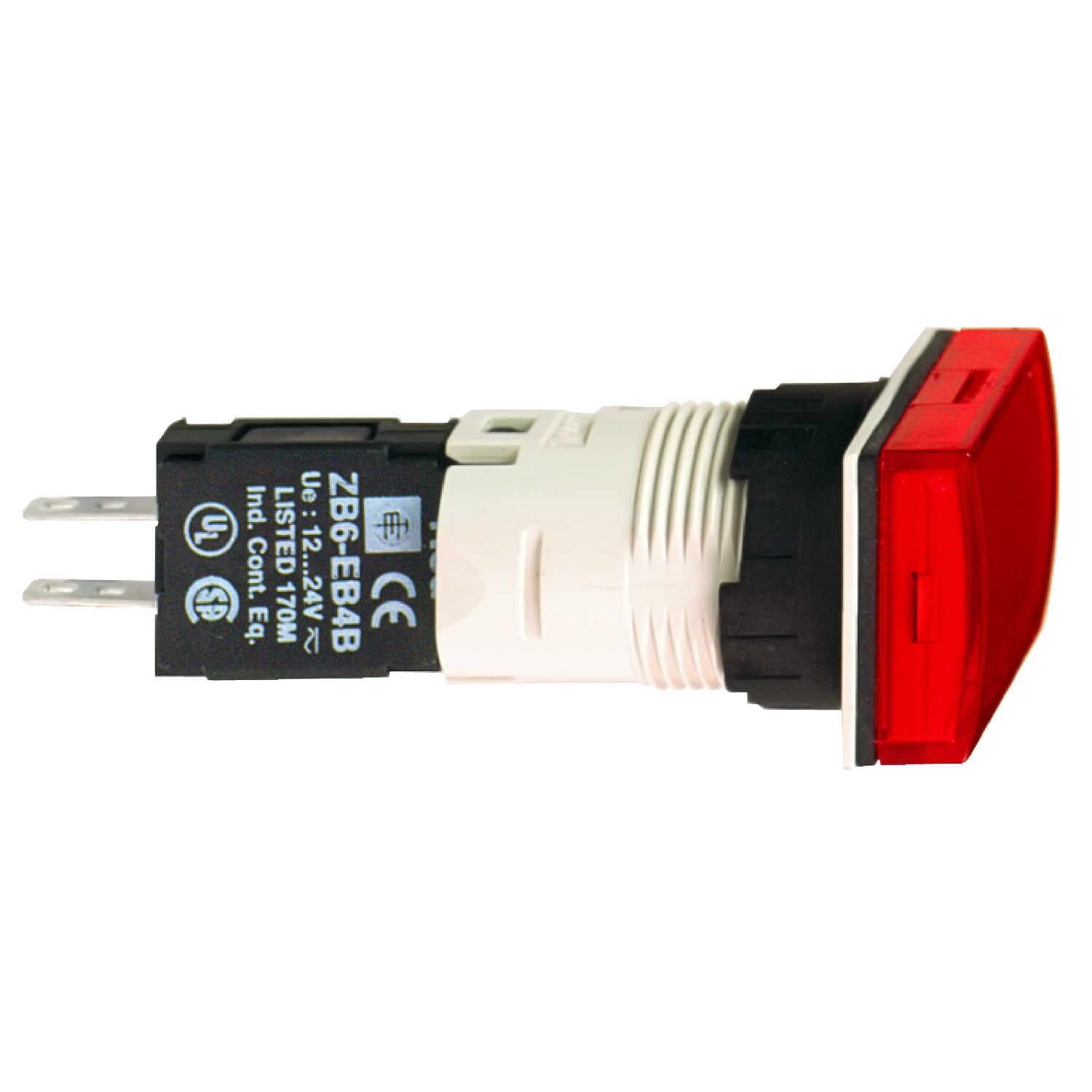 Schneider Electric XB6DV4BB 12...24V Entegre Led'Li Dikdörtgen Kırmızı Eksiksiz Pilot Işığı Ø16