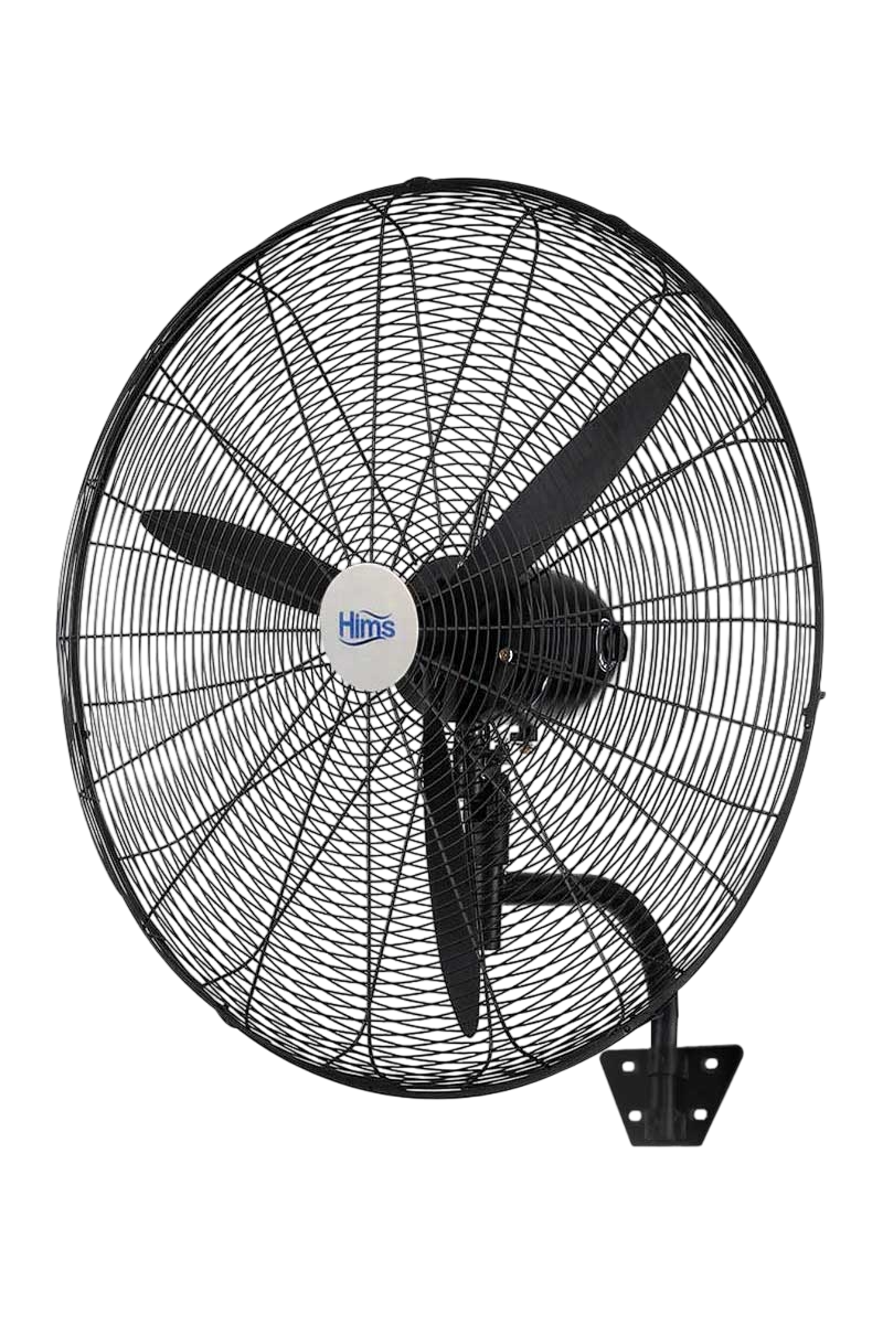 Hims Hef-D750 210W 30 İnç Siyah Alüminyum 3 Kanatlı Sanayi Tipi Duvar Vantilatörü