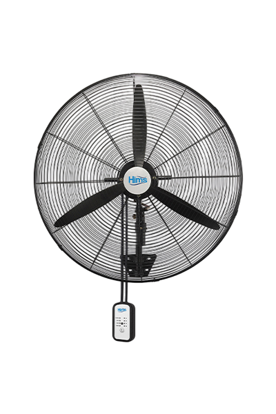 Hims Hef-Dk750 210W 75 Cm Siyah 3 Kanat Kumandalı Sanayi Tipi Duvar Vantilatörü