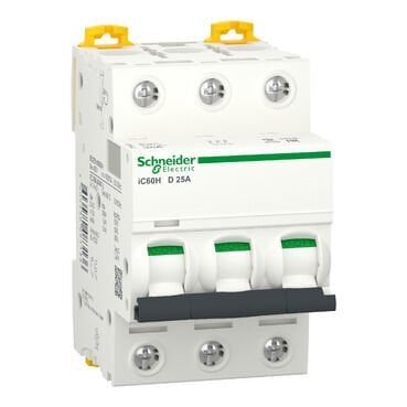 Schneider Electric A9F85325 İc60H - Minyatür Devre Kesici - 3P - 25A - D Eğrisi