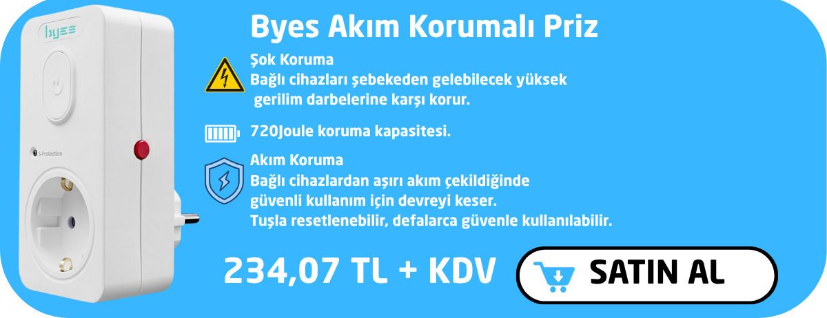 byes akım korumalı priz