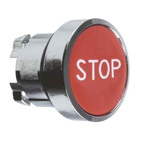 Schneider Electric ZB4BA434 Kırmızı Sıva Altı Basmalı Düğme Başlığı Ø22 Yaylı Dönüş ''Stop''