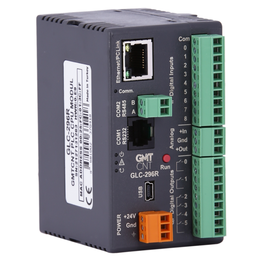 GMTCNT GLC-296R 9 Giriş 6 Röle Çıkışlı 24VDC CPU PLC