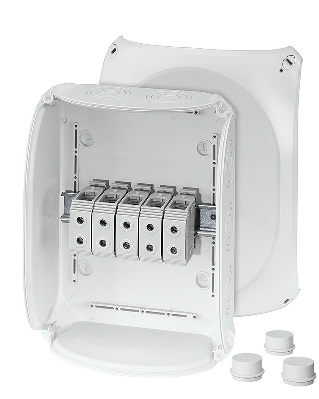 Hensel DK 3535 G 295x225x122    Buat; IP66, IK07, PC, H/S F, FR, Kırmalı Tip (Rakor Gerektirir), RAL 7035 (Gri), 5 Kutuplu /6x16…2x50mm²/ Cu