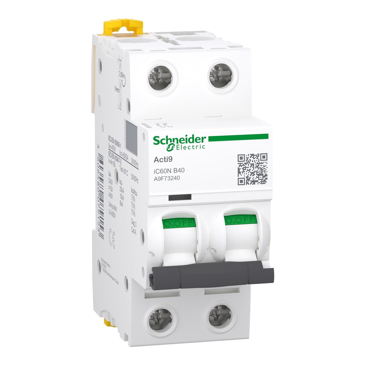 Schneider A9F73240 iC60N - minyatür devre kesici - 2X40A - B eğrisi
