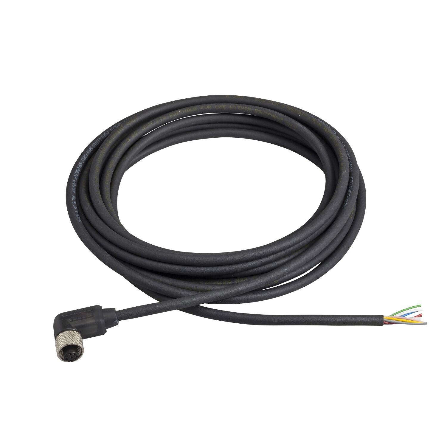 Telemecanique Sensors XZCP53P11L5 Kablolu Konnektör 90°, Dişi, M12, 8Pin, Pur , 5M