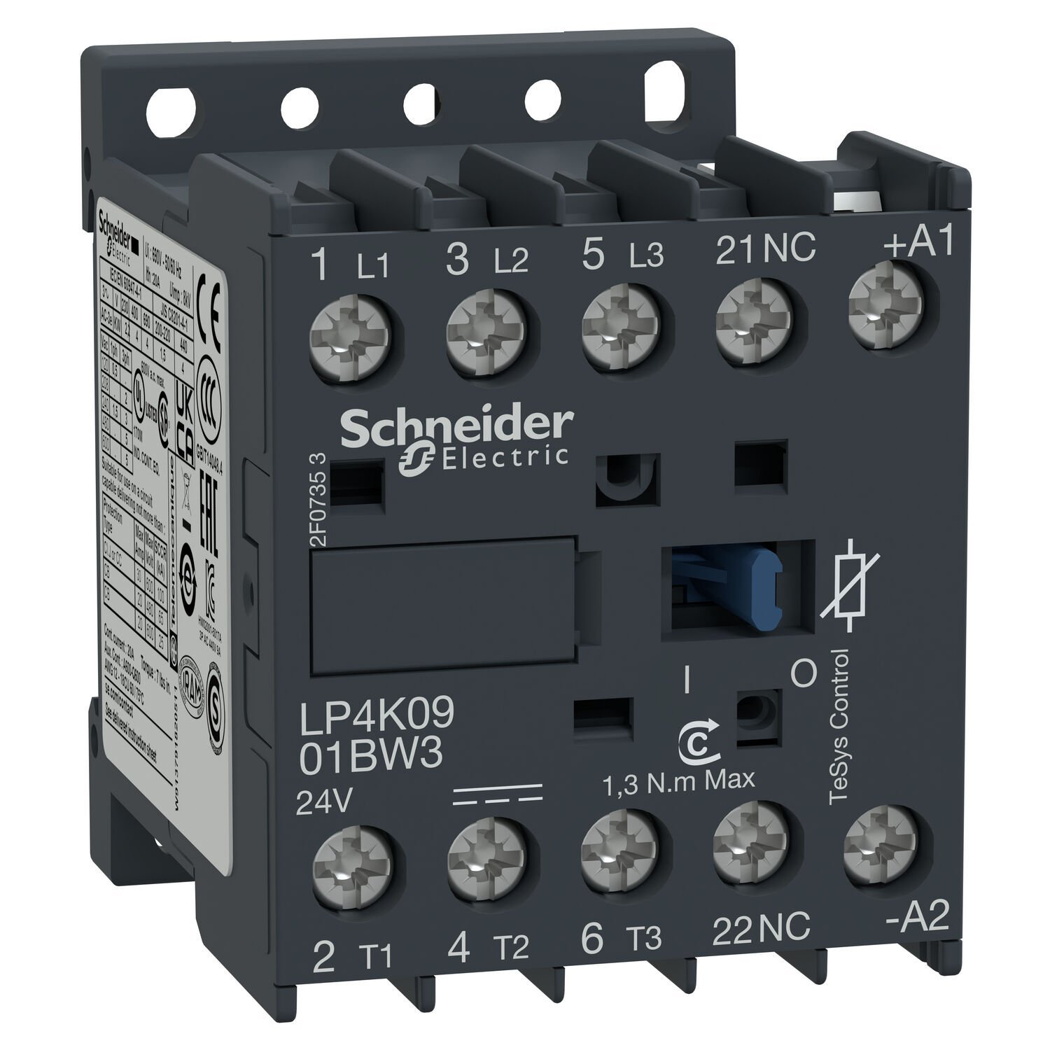 Schneider LP4K0901BW3 TeSys K Mini kontaktör 3P 9 A - 24VDC bobin