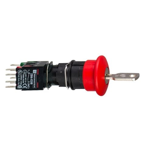 Schneider Electric XB6AS9349B Kırmızı Ø30 Acil Durdurma Butonu Ø16  1Na+2Nk