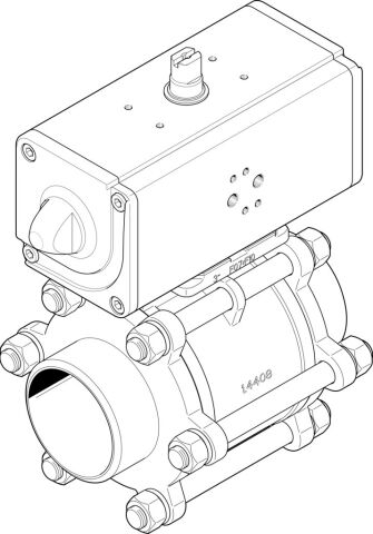 Festo 1810740 VZBA-4''-WW-63-T-22-F10-V4V4T-PP240-R-90- Pnömatik aktuatörlü küresel vana