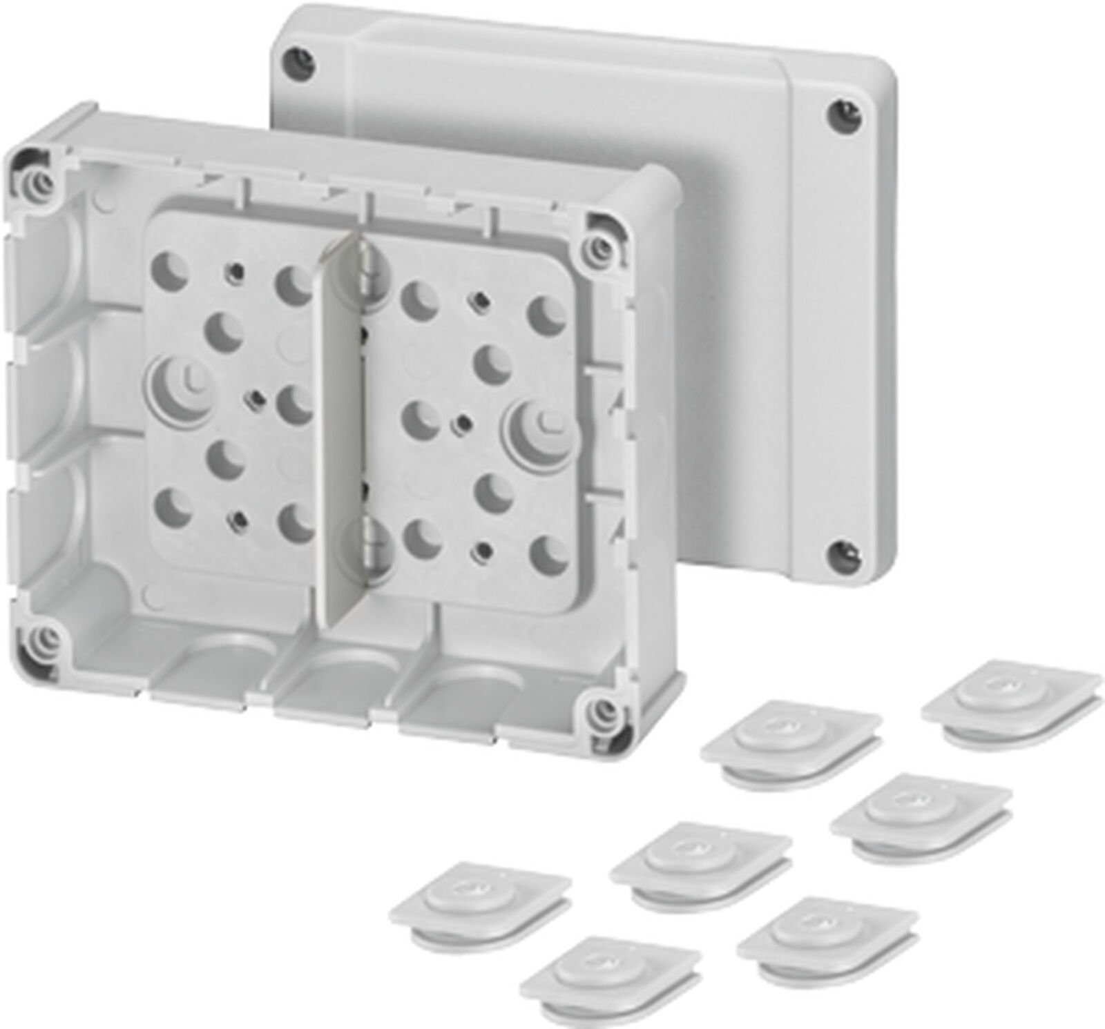 Hensel DP 9220 139x119x49    Buat; IP54, IK07, PP, H/S F, FR, Elastik Membran, RAL 7035 (Gri)