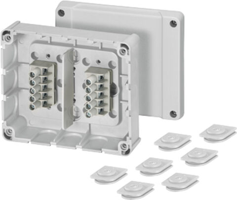 Hensel DP 9222 139x119x49    Buat; IP54, IK07, PP, H/S F, FR, Elastik Membran, RAL 7035 (Gri), 5 Kutuplu/10x 1,5-2,5mm²/Cu
