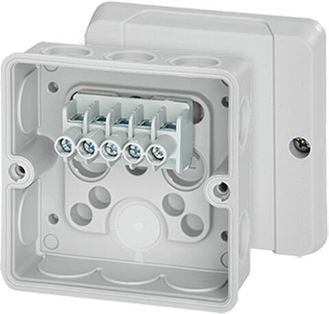 Hensel DE 9325 Z 88x88x47    Buat; IP55, IK07, PS, H/S F, FR, Elastik Membran, RAL 7035 (Gri), 5 Kutuplu/5x1,5-2,5mm²/ Cu