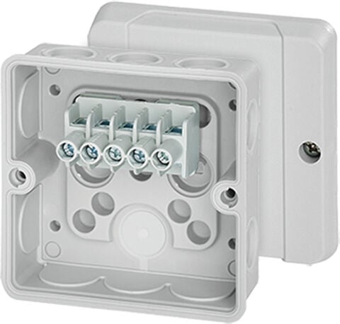 Hensel DE 9325 Z 88x88x47    Buat; IP55, IK07, PS, H/S F, FR, Elastik Membran, RAL 7035 (Gri), 5 Kutuplu/5x1,5-2,5mm²/ Cu