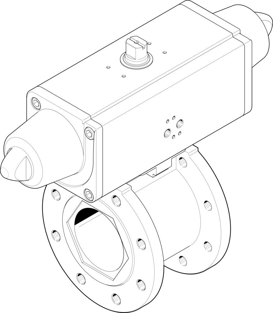 Festo 1915410 VZBC-100-FF-16-22-F0710-V4V4T-PS240-R-90 Pnömatik aktuatörlü küresel vana