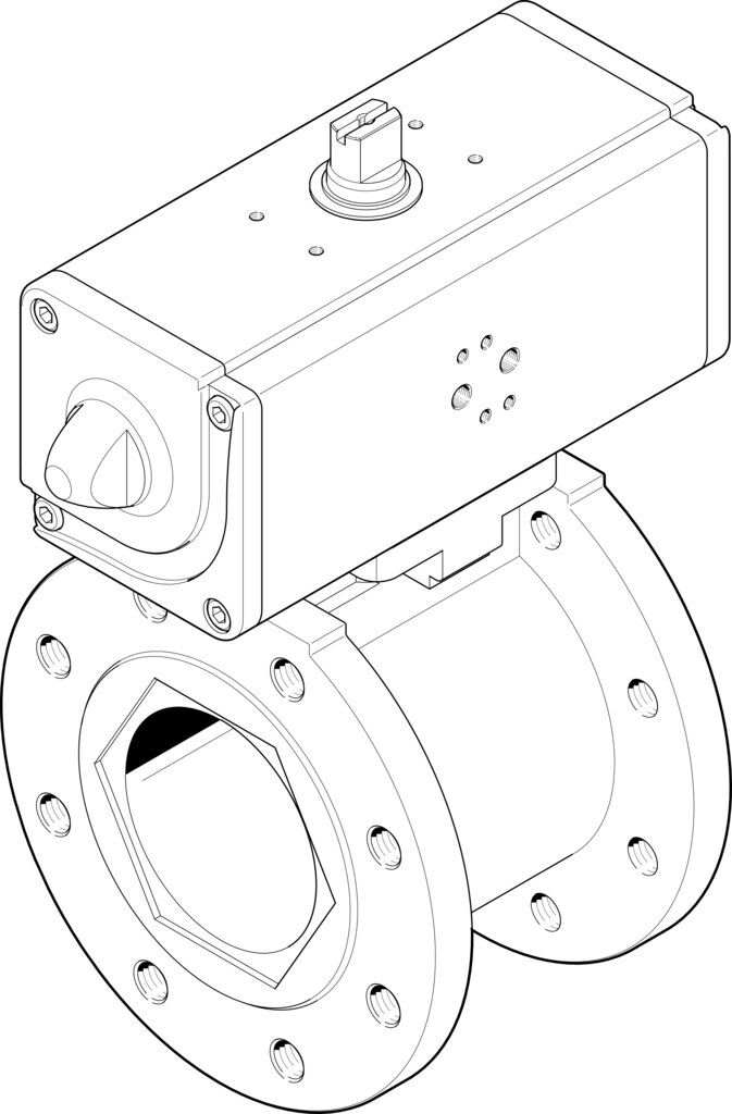 Festo 1913374 VZBC-100-FF-16-22-F0710-V4V4T-PP240-R-90 Pnömatik aktuatörlü küresel vana