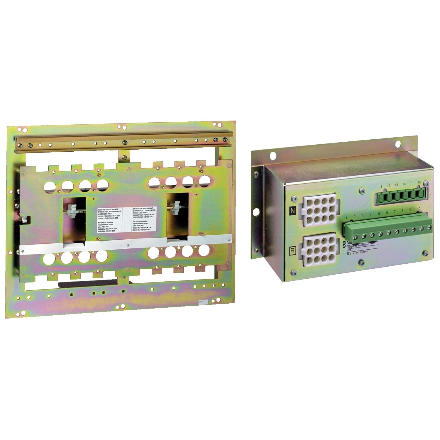 Schneider Electric 29350 uzaktan kumandalı kaynak değiştirme, ACP plakası ve elektriksel kilitleme, Compact NSX 100 - 250, 48 - 415VAC 50/60Hz