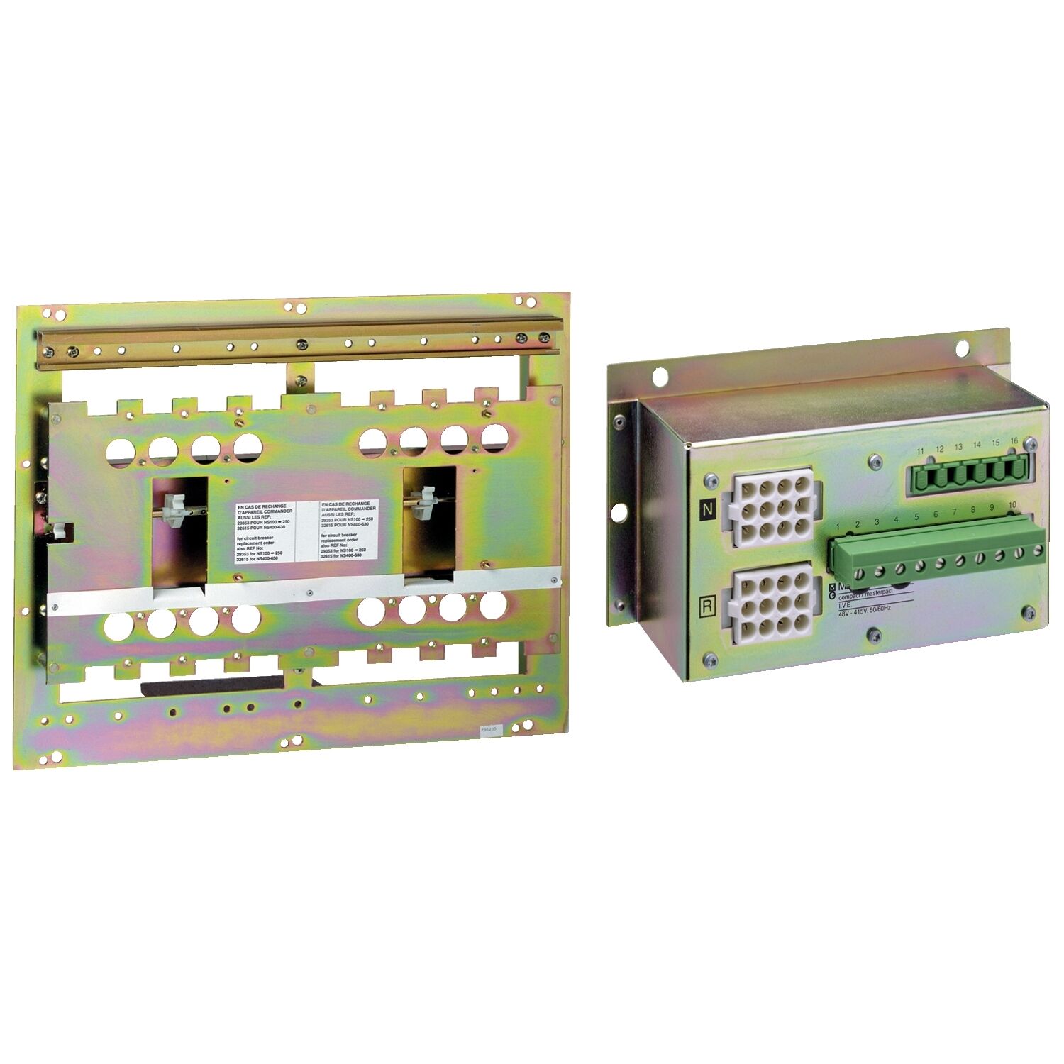 Schneider Electric 29350 uzaktan kumandalı kaynak değiştirme, ACP plakası ve elektriksel kilitleme, Compact NSX 100 - 250, 48 - 415VAC 50/60Hz