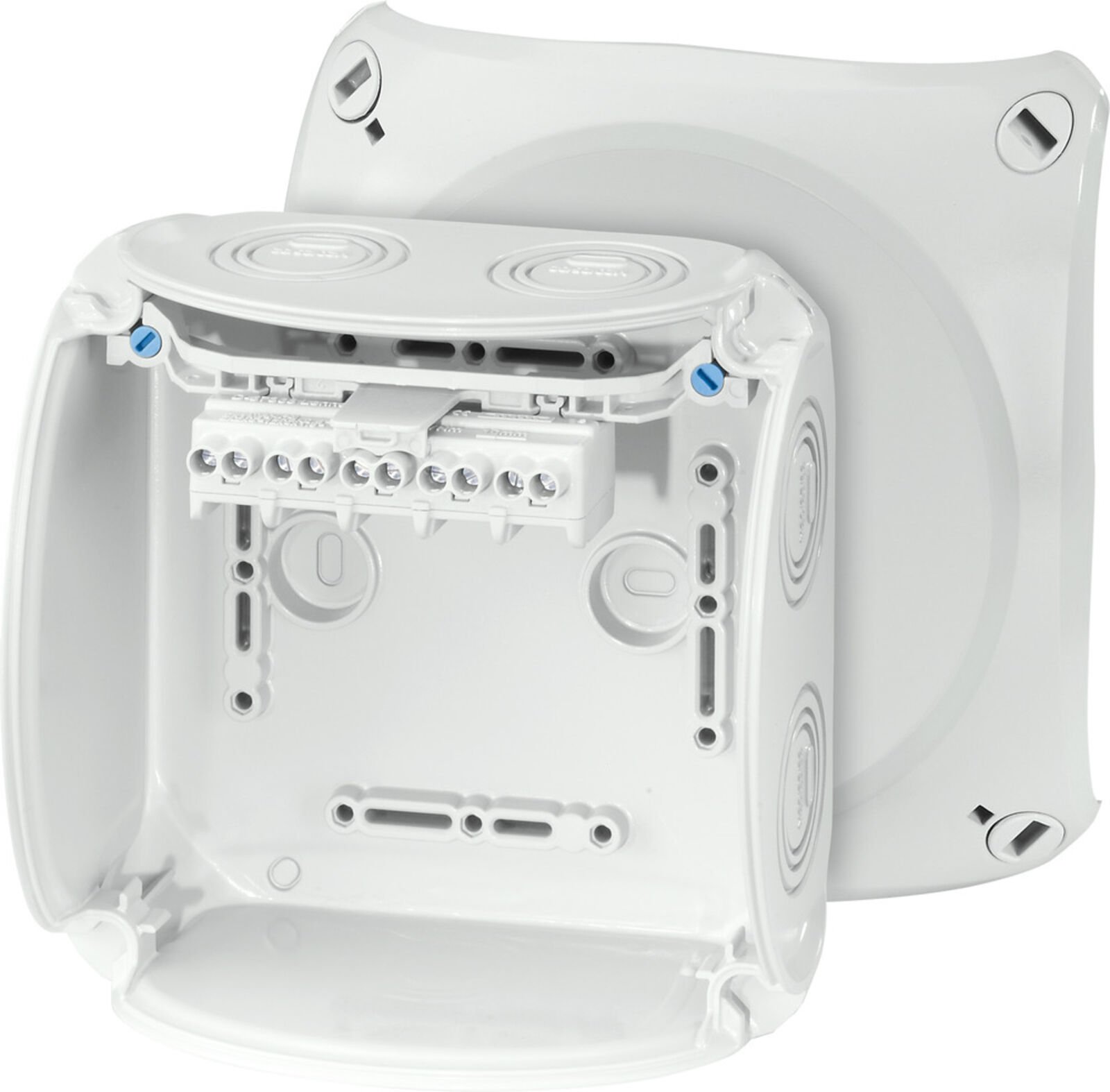 Hensel KF 0604 G 130x130x77    Harici Ortam Buatı; IP66/67-IP69, IK09, PC-GFS, H/S F, FR, UV, Kırmalı Tip (Rakor Gerektirir), RAL 7035 (Gri), 5 Kutuplu /8x1.5…2x6mm²/ Cu