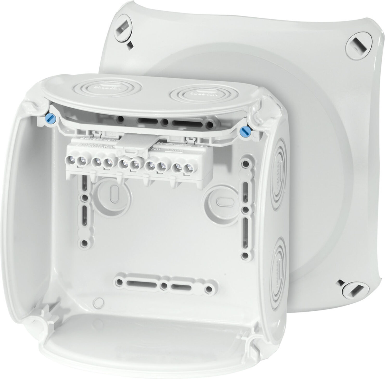 Hensel KF 0604 G 130x130x77    Harici Ortam Buatı; IP66/67-IP69, IK09, PC-GFS, H/S F, FR, UV, Kırmalı Tip (Rakor Gerektirir), RAL 7035 (Gri), 5 Kutuplu /8x1.5…2x6mm²/ Cu