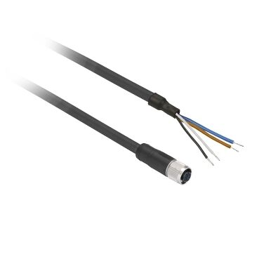 Telemecanique Sensors XZCPV1141L5 Kablolu Konnektör Düz Dişi M12 4Pim Pvc 5M