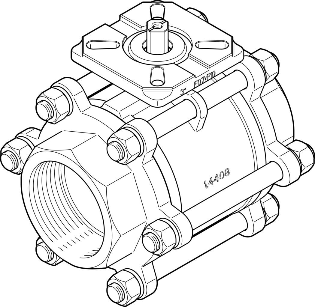 Festo 1686651 VZBA-3''-GG-63-T-22-F0710-V4V4T Küresel vana