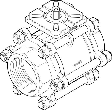Festo 1686651 VZBA-3''-GG-63-T-22-F0710-V4V4T Küresel vana