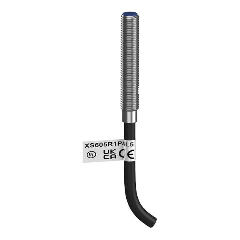 Telemecanique Sensors XS605R1PAL5 Minyatür endüktif sensör, M5, L31mm, paslanmaz çelik, Sn1.5mm, kablo 5m
