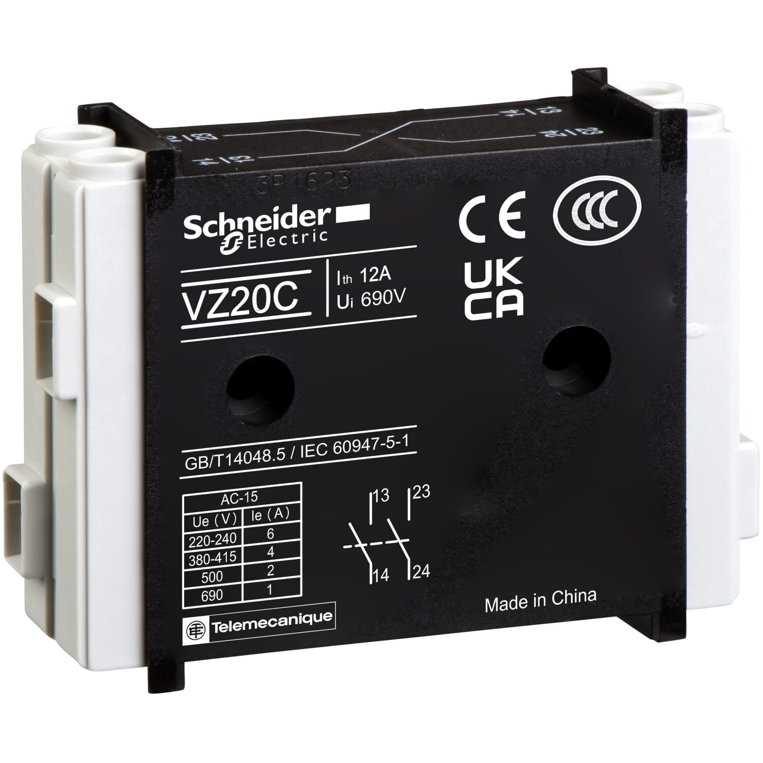 Schneider Electric VZ7 Erken Kesme/Geç Kapatma Yardımcı Kontak Bloğu - Varıo - 1 Na + 1 Nk