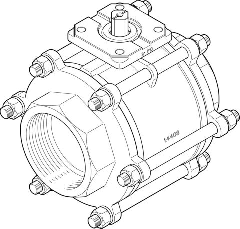 Festo 1686654 VZBA-4''-GG-63-T-22-F10-V4V4T Küresel vana