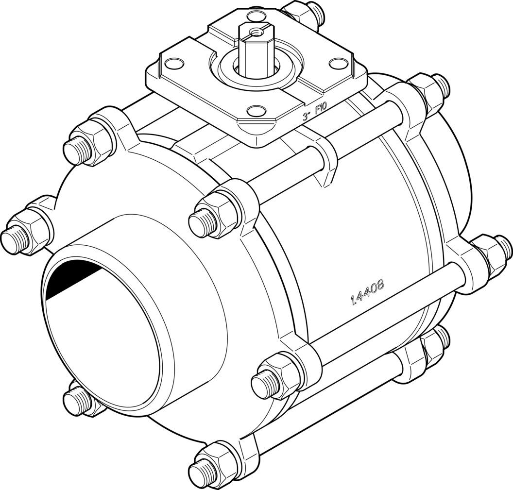 Festo 1686705 VZBA-4''-WW-63-T-22-F10-V4V4T Küresel vana