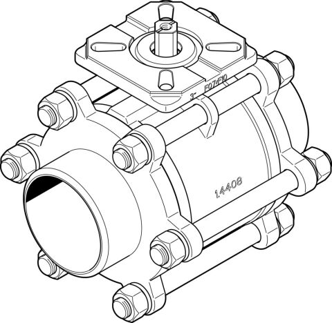 Festo 1686704 VZBA-3''-WW-63-T-22-F0710-V4V4T Küresel vana
