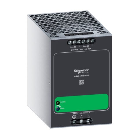 Schneider Electric ABLS1A48100E tek fazlı güç kaynağı, 100…340V AC giriş, 48V DC çıkış, 480W, Din-ray, IP20