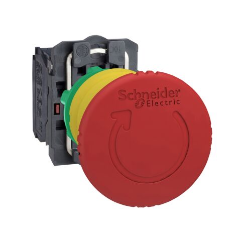 Schneider Electric XB5AS8445 Kırmızı Ø40 Acil Durdurma Basm Düğ Ø22 Tetik Mandllm Dönd Serb Bırakılan 1Na+1Nk