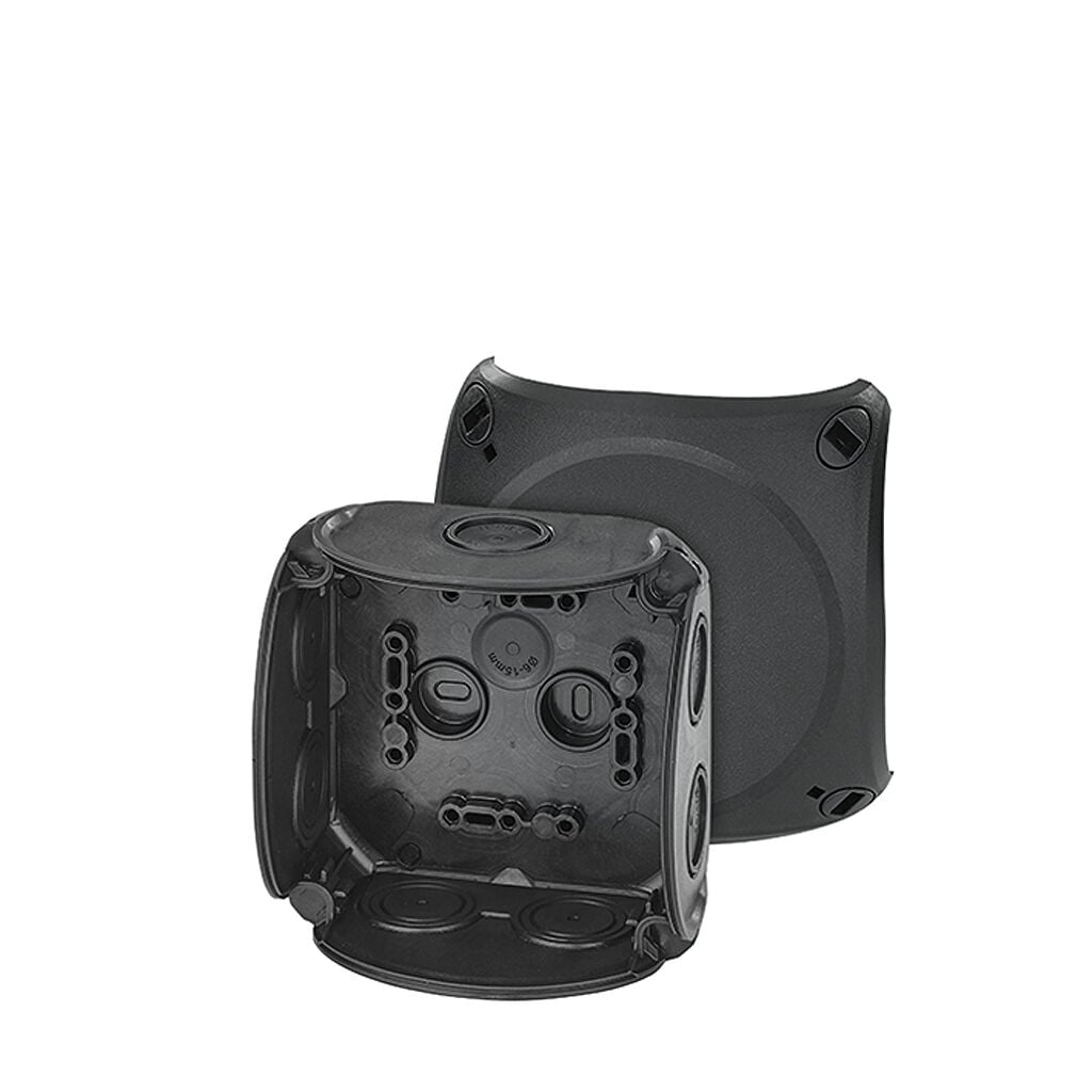 Hensel DK 0400 B 104x104x70    Buat; IP66, IK07, PP, H/S F, FR, Elastik Membran, RAL 9011 (Siyah)