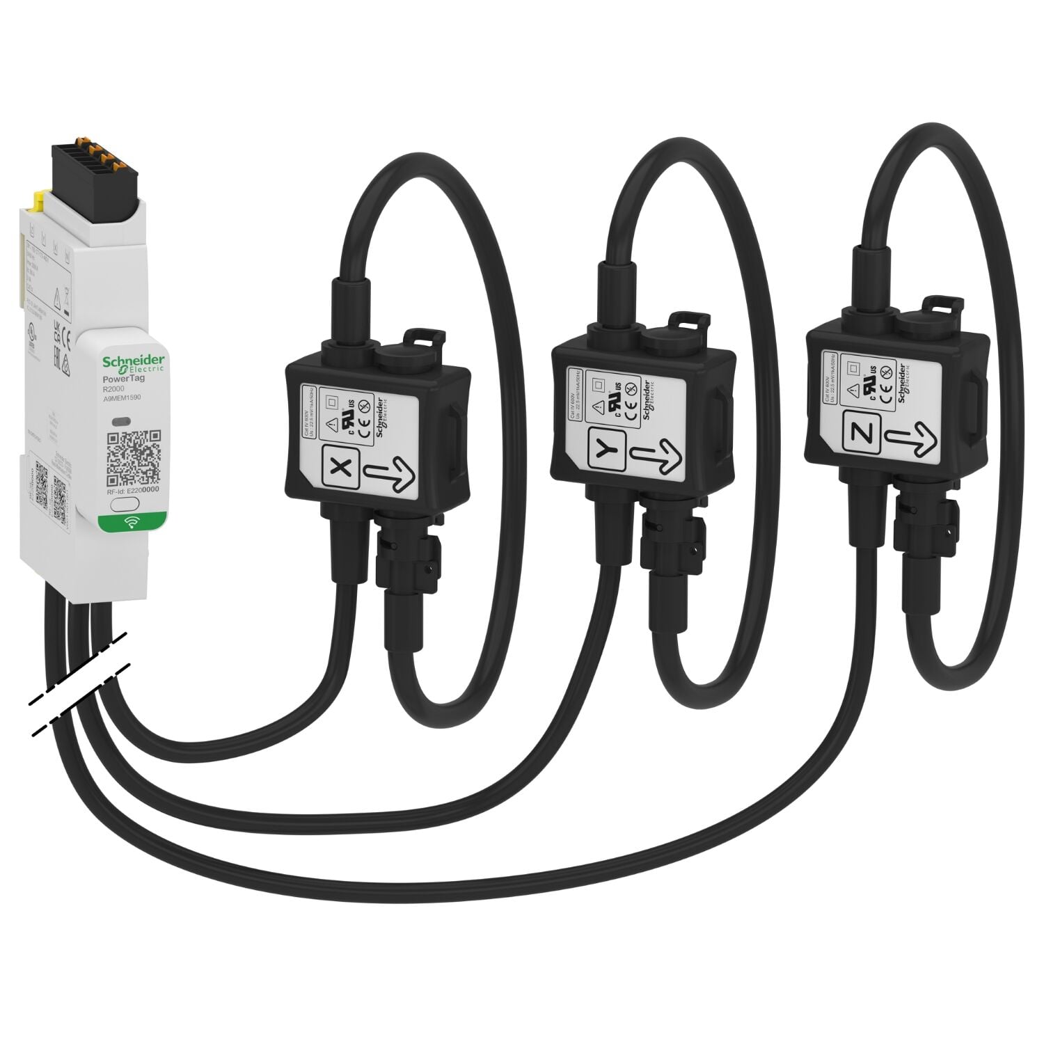 Schneider Electric A9MEM1590 Enerji Sensörü, Powertag Halat 200A 3P/3P+N Üst Ve Alt Konum
