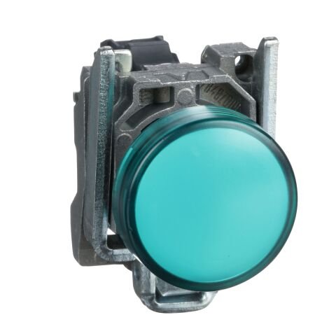Schneider Electric XB4BVG3 110...120V Entegre Led'Li Yeşil Eksiksiz Pilot Işığı Ø22 Düz Lens