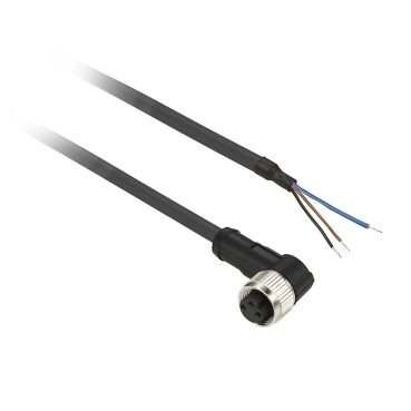 Telemecanique Sensors XZCP0666L5 Ön Kablolu Konnektörler Xz - Dirsekli Dişi - M8 - 3 Pim - Kablo Pur 5M