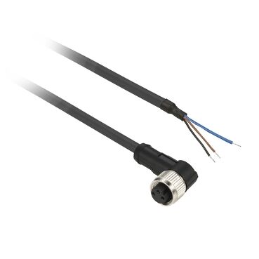 Telemecanique Sensors XZCP0666L5 Ön Kablolu Konnektörler Xz - Dirsekli Dişi - M8 - 3 Pim - Kablo Pur 5M