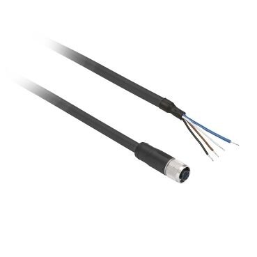 Telemecanique Sensors XZCP0941L5 Ön Kablolu Konnektörler Xz - Düz Dişi - M8 - 4 Pim - Kablo Pur 5M