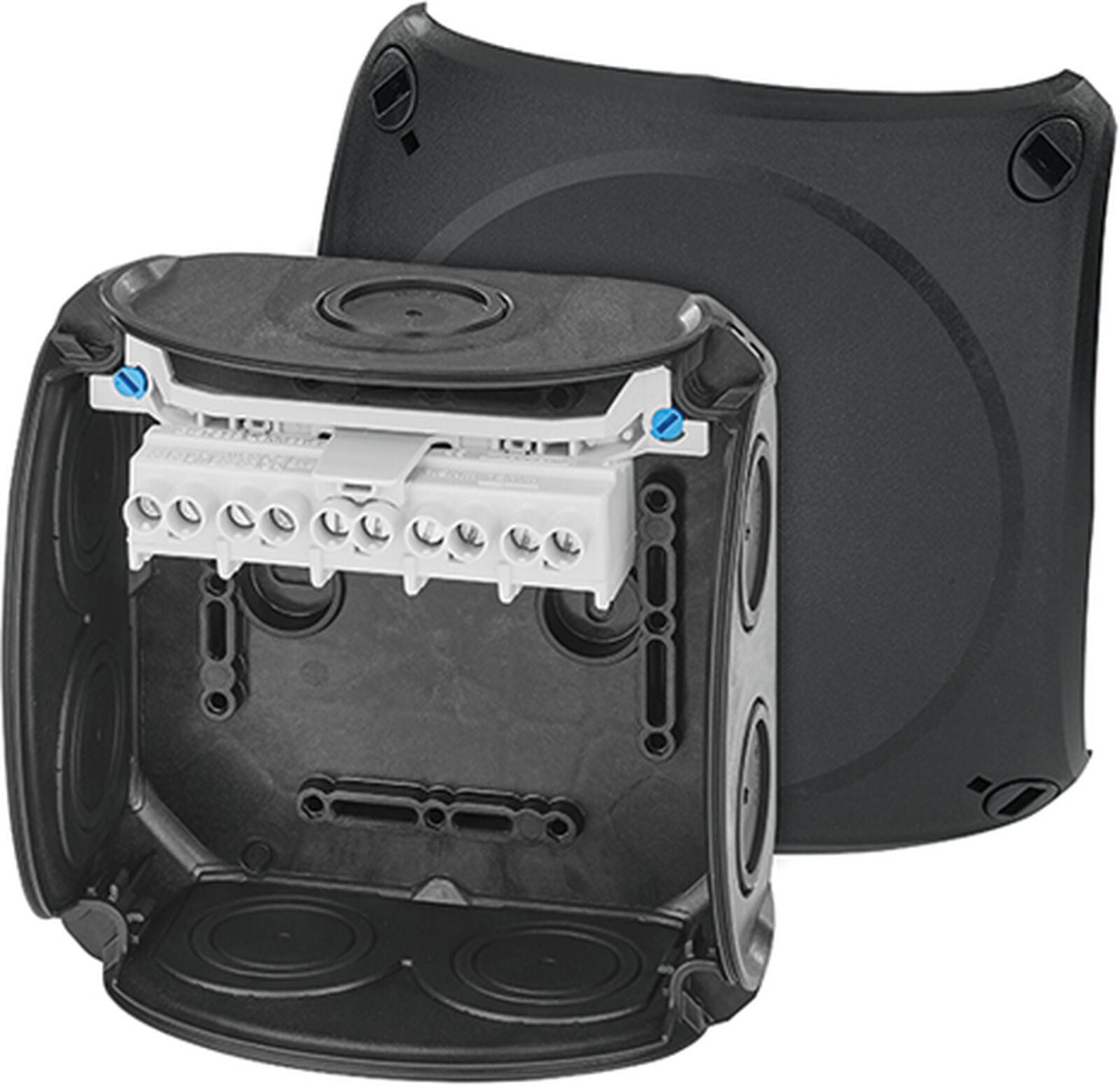 Hensel DK 0606 B 130x130x77    Buat; IP66, IK07, PP, H/S F, FR, Elastik Membran, RAL 9011 (Siyah), 5 Kutuplu /6x1.5…2x10mm²/Cu